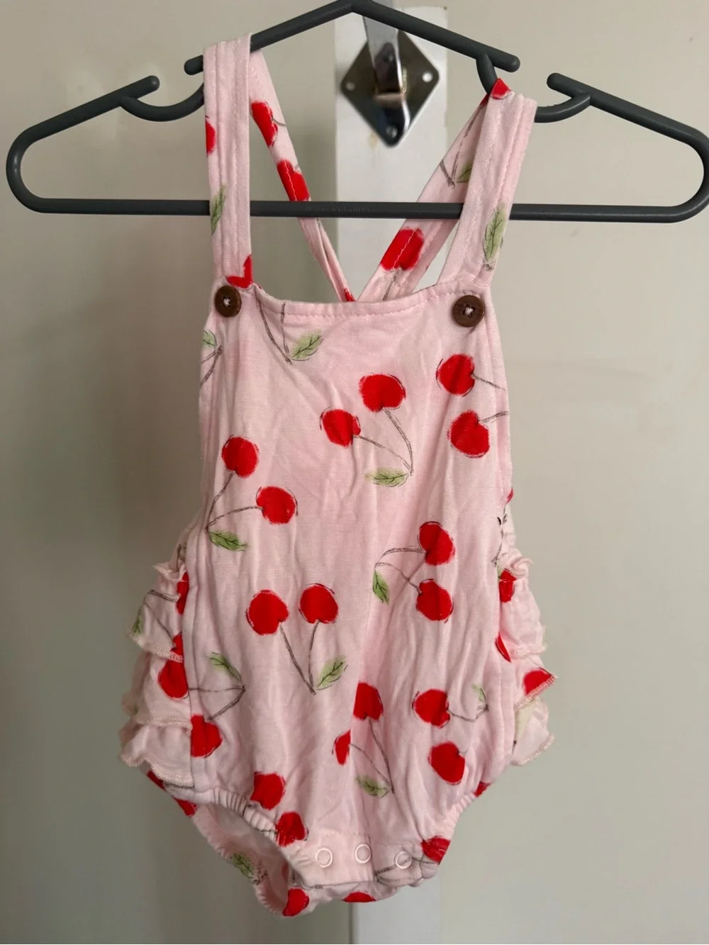 Mulberry Bamboo Cherry Ruffle Butt Romper